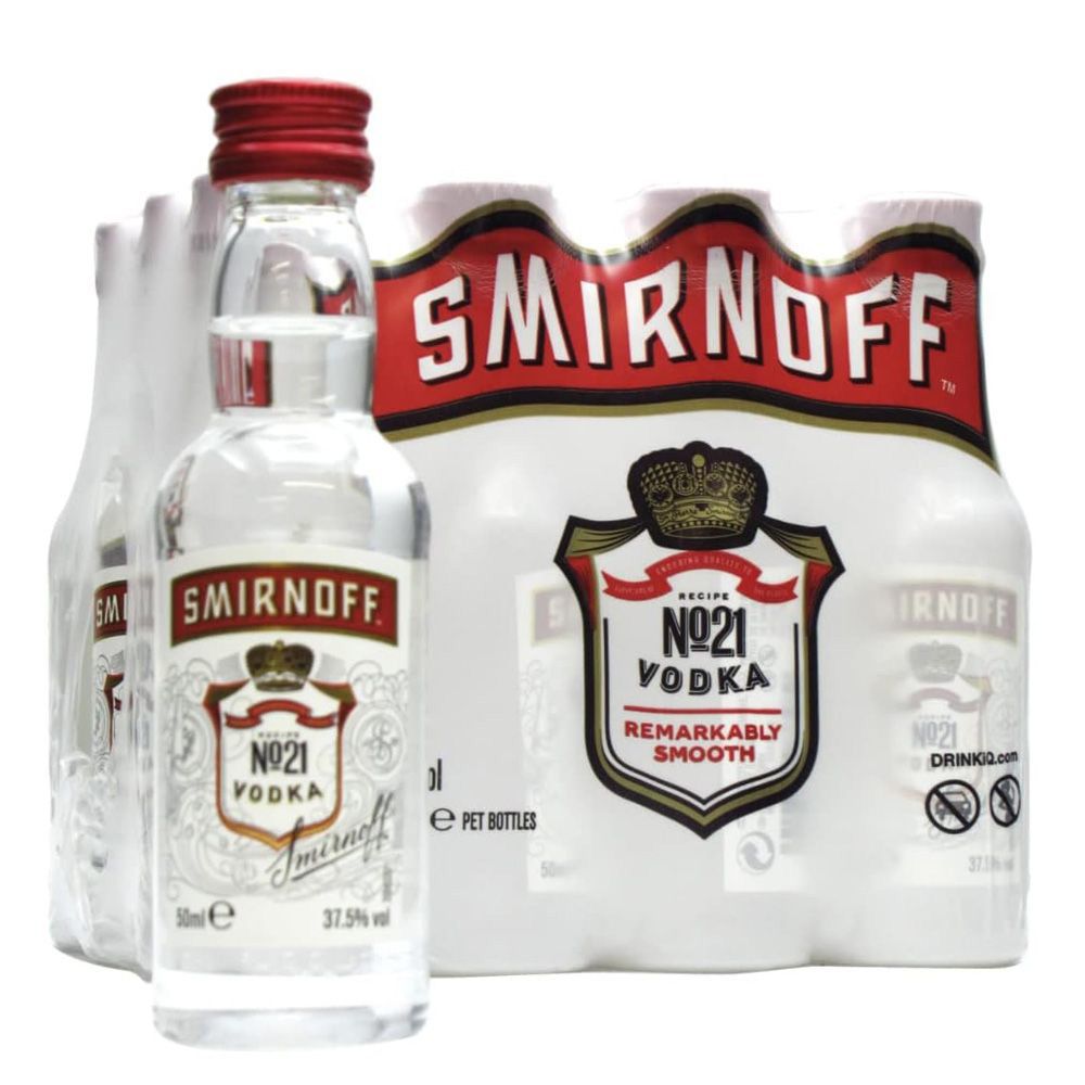 Miniatura Vodka Smirnoff 5 cl (Pack 12 botellitas)