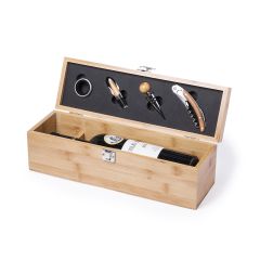 Set Vinos Premium Personalizado Madera de Bambú